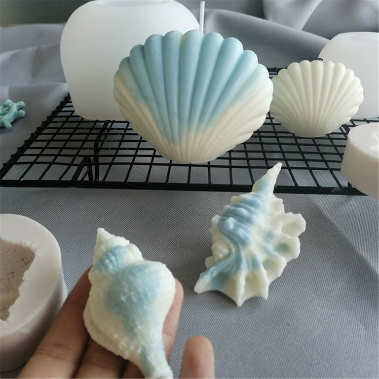 Lacyie Silicone Candle Molds, Conch Shape 3D Silicone Mold, Candle Making  Molds, Silicone Molds Candle Molds for Candle Making, DIY Molds for Making  Aromatherapy Candles Wax 