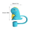 thumbnail image 2 of Silicone Straw Cover Cap, Reusable Dustproof Drinking Straw Topper, Soft Decorative Straw Tip Lid, Protective Accessory for Cups and Tumblers, C, 2 of 2