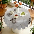 thumbnail image 4 of Round Tablecloth 60 Inch Waterproof Polyester flower Table Cover Stain Wrinkle Free for Kitchen Party, 4 of 5