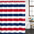 thumbnail image 2 of Red Blue Striped Bathroom Shower Curtains with 12 Hooks Polyester Waterproof Shower Curtain for Stalls and Bathtubs Modern Minimalist Coastal Nautical Stripe Decorative Bathroom Curtain 72x78 Inches, 2 of 9