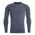 thumbnail image 4 of FRSASU Men's Compression Shirts Long Sleeve Cool Dry Workout Athletic Base Layer Running Basketball Cycling Undershirt Gray, 4 of 6