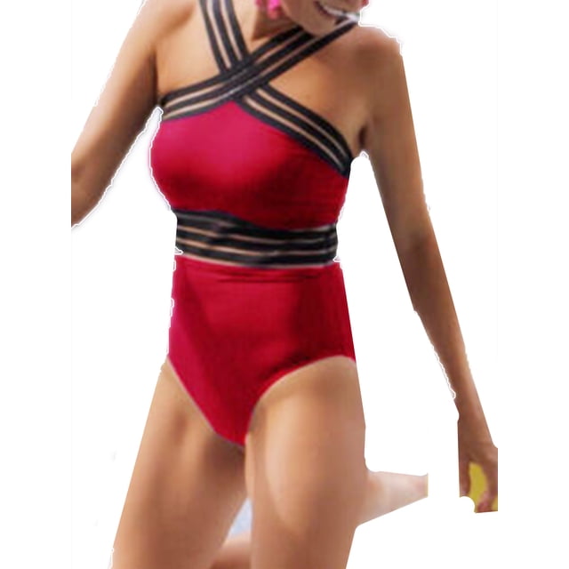 Traje de baño para mujer Ropa de playa de una pieza,Rojo EEG Nituyy GL714-YZ12796B5