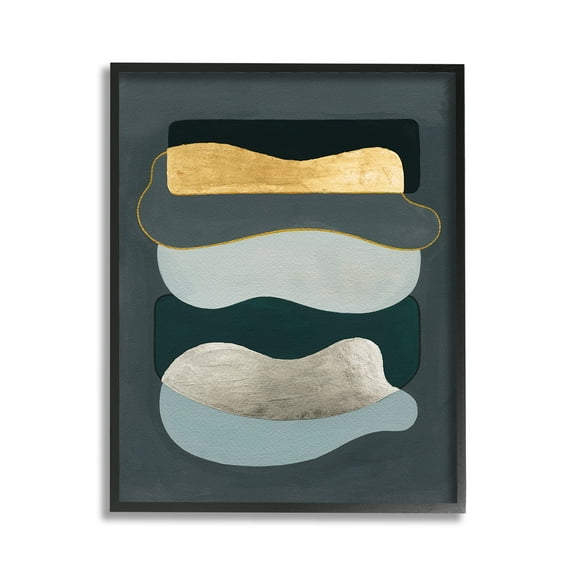 Stupell Industries Dark & Glam Geometric Abstract Painting Black Framed Art Print Wall Art, 11 x 14