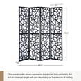 thumbnail image 6 of Roundhill Furniture Giyano Rice Paper/Wood 4-Panel Screen Room Divider in Black, 6 of 7