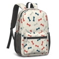 thumbnail image 2 of Dog Bone Retro Cream Pattern 17" Waterproof Oxford School Backpacks for Teens, S-Shape Padded Straps, for School, Travel, Hiking, Camping, 2 of 4