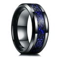 thumbnail image 1 of Simple 8mm Purple Stainless Steel Rings For Men Women Purple Matte Finish Beveled Polished Edge Men Rings Wedding Band Jewelry Style15 8, 1 of 6