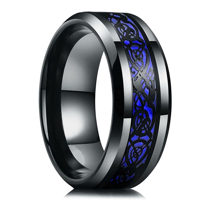 Simple 8mm Purple Stainless Steel Rings For Men Women Purple Matte Finish Beveled Polished Edge Men Rings Wedding Band Jewelry Style15 8