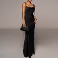 thumbnail image 1 of Vestido De Tirantes Finos Señoras sirena vestidos largos estilo elegante mujer ropa de vacaciones (negro S) Cgtredaw para Mujer Negro T M, 1 of 6