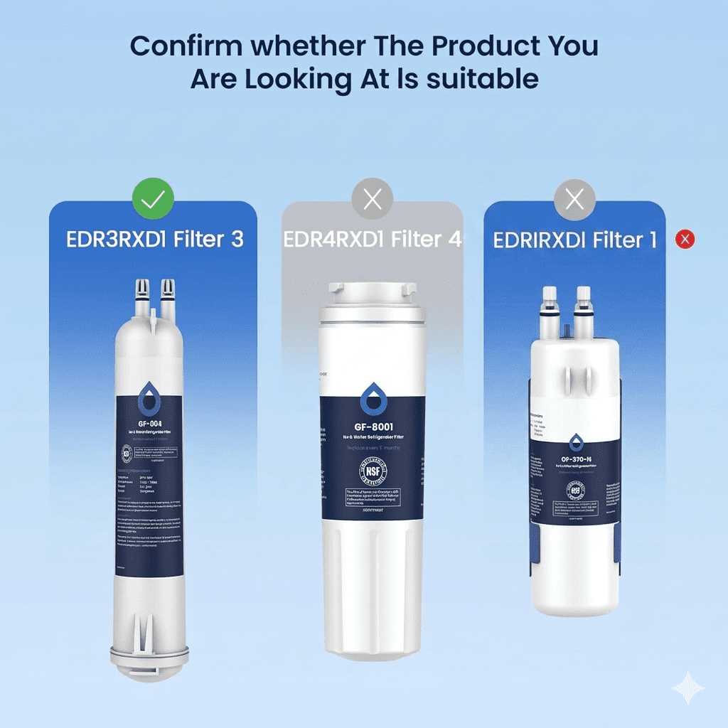 EDR3RXD1 Refrigerator Water Filter, Compatible with 4396841, KAD3RXD1, WHR3RXD1, 4396841, 4396710, Filter 3, 46-9083,46-9030, 9030, 9083 Refrigerator Water Filter, 2 Pack
