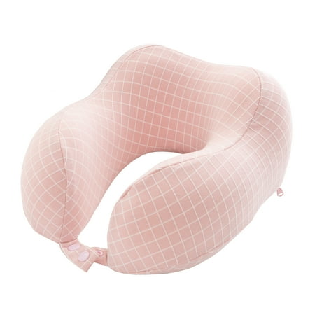 Home-Complete 11-inch 1-lb Memory Foam Travel Pillow with Washable Cover (Pink)