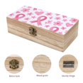 thumbnail image 3 of 7.9×2.3 In Wooden Boxes Durable Easy To Use Dustproof Prevent Slippery Delicate And Cabinet Artistic Pink Ribbon Pattern with Sketched Elements, 3 of 8