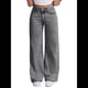 thumbnail image 1 of Jeans Rectos para Mujer, Cintura Alta, Pierna , Holgados, Elásticos, Estilo Boyfriend, Holgados, para Mujer Lavar la Ceniza S, 1 of 8