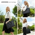 thumbnail image 7 of LOVEVOOK Laptop Tote Bag for Women, 15.6 Inch Work Bags, Vintage Leather Tote Bag, Waterproof Computer Bags with Clutch Purse, Large Capacity Messenger Bag for Teacher College Business Office, 7 of 7