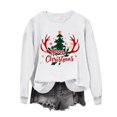thumbnail image 5 of asdoklhq Christmas Women Sweatshirt Women's Round Neck Christmas Printed Sweatshirt Long Sleeved Top Sweatshirt White M, 5 of 6