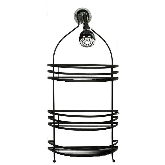 era Pipper Shower Caddy with Suction Cups Black