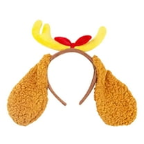 Hoosue Dog Reindeer Antlers Headband, Dog Christmas Antlers for Medium Large Dogs Fluffy Elastic Pet , Adjustable Deer Antlers for Dogs & Cats Halloween Christmas Party Birthday (B)