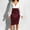Wine, variant on Idoravan Women's Dresses Womens Plus Size Women Fashion Solid Slim High Waist Push Up Hip Pencil Zipper Sequin Skirt Khaki L