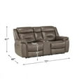 thumbnail image 6 of Pemberly Row Leather Power Double Reclining Loveseat in Brownish Gray, 6 of 6