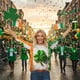 thumbnail image 4 of Xuyuer Women St Patricks Day Sweatshirts Lucky Clover Blouse Irish Shamrock Pullover 3/4 Sleeves Graphic Tops, 4 of 6