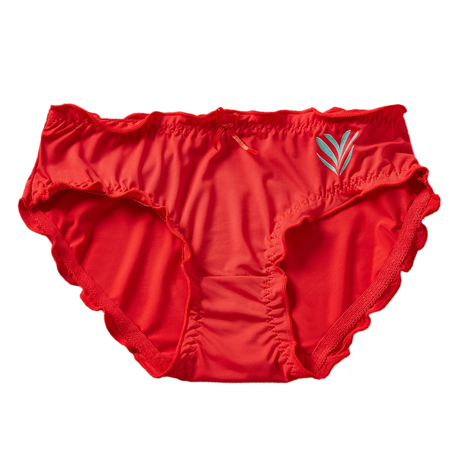 2Pcs Women Panties Lace Underwear for Female Underpants Briefs Intimates  Comfort Lingerie Femme Soft Culotte Girl M-XXL (Color : Red, Size : 2PCS_L)