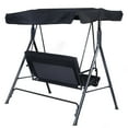 thumbnail image 2 of Costway 2 Person Outdoor Patio Swing Canopy Awning Yard Furniture Hammock Steel Black, 2 of 8