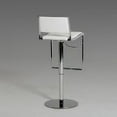 thumbnail image 2 of Modrest Joanie 22-30" Modern Metal & Faux Leather Bar Stool in White/Chrome, 2 of 3