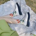 thumbnail image 3 of Zhengup Women's 5 Pairs Flower Coquettish Ruffle Socks Cottagecore Fairycore Ankle Socks Preppy Aesthetic Retro Crew Socks, 3 of 7