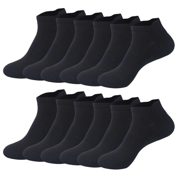 Ankle Socks for Women Black Cotton Gym Comfy Unisex Womens Sock 6 Pairs