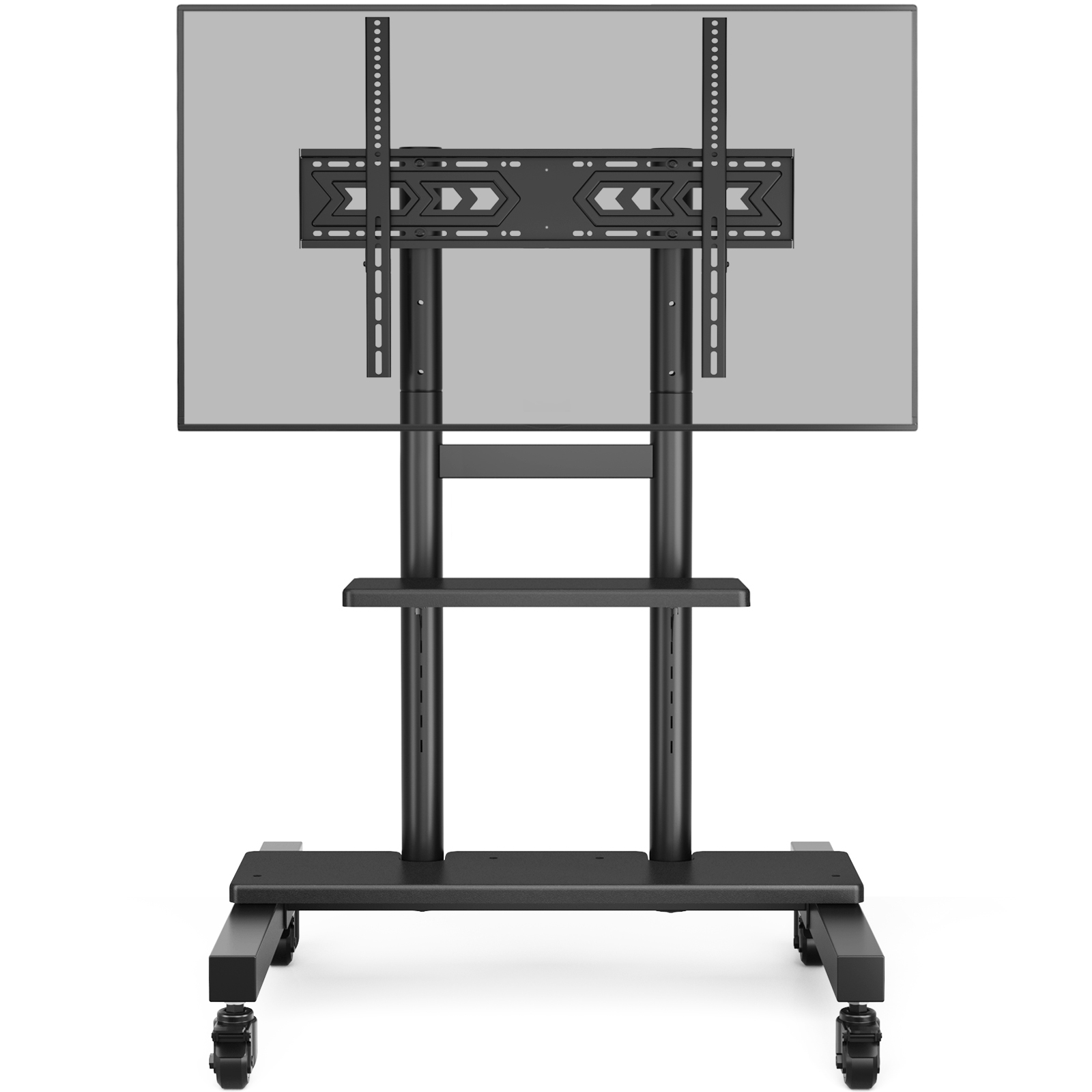 Tall TV Stand for 55 to 90 inch LCD LED Flat Panel TVs, Black Mobile TV