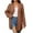 Coffee, variant on Women's V Neck Open Front Cardigan Soft Knit Long Sleeve Solid Color Duster Coat for Casual Office Wear Red L