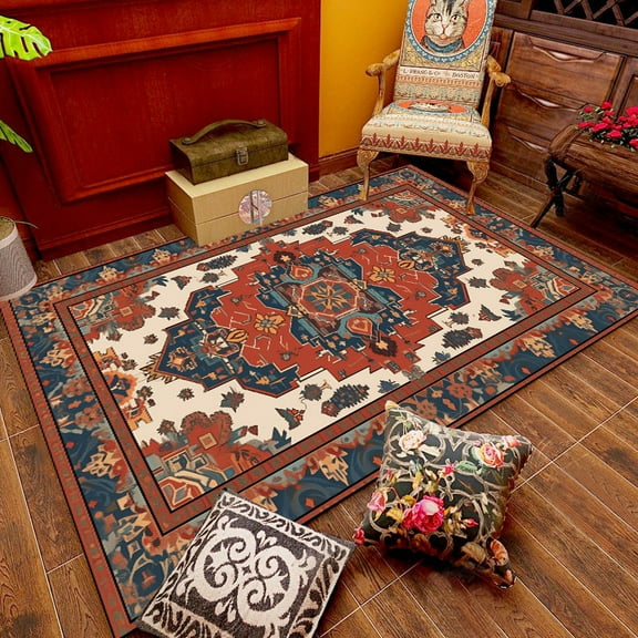 Bohemia Living Room Rugs Washable Bedroom Bedside Large Area Rugs Vintage Persian Luxury American Ca