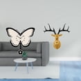 thumbnail image 2 of Reloj De Pared Acrílico Con Mariposa Y Escultura De Cabeza De Ciervo De Resina, Obra De Arte Bohemia Decorativa Para Oficina, Comedor, Habitación Infantil, Decoración De Granja Y Hogar., 2 of 8