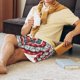 thumbnail image 5 of Balery Round Design Pantalones cortos de pijama de punto de algodón para hombre con cinturilla y bolsillos-Small, 5 of 6