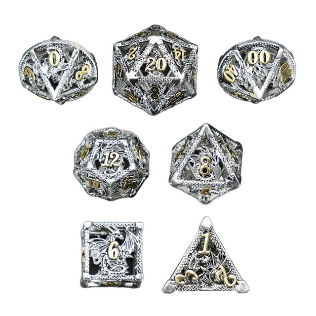 TISHITA dés Métalliques Polyédriques multi-Faces pour Jeux de Société Jeu de Rôle