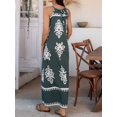 thumbnail image 6 of Summer Dress for Women 2025 Floral Sundress Spaghetti Strap Flowy Beach Vacation Boho Maxi Dresses Green M, 6 of 7