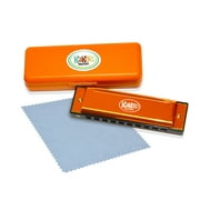Kako'o: Classic 4" Metal Harmonica - Orange - w/ Storage Case - Standard Size in Scale Of C With 10 Holes, Great for Beginners, Ages 5+