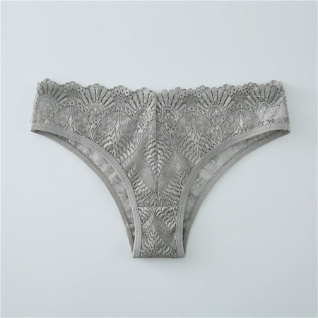 DondPO Womens Underwear Panties for Women Women s Stretch Bikini Panty Lace Trim 4 Colors Comfy Sexy Underwear Lingerie for Women Seamless Underwear Cotton Underwear Grey M