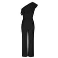 thumbnail image 4 of aidice Summer Romper for Women Dressy off Shoulder Ruffle Fitting Split Side Belt Casual Pants Jumpsuits, 4 of 8