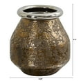thumbnail image 2 of Nearly Natural Traditional 9.5" Textured Bronze Vase with Silver Rim, 2 of 2