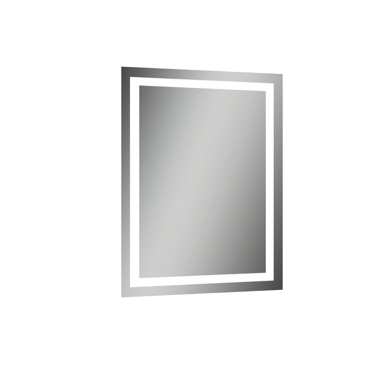 Vero 19.7 in. W x 27.5 in. H Lighted Impressions Frameless LED Wall Mirror in Aluminum Vero 19.7 in. W x 27.5 in. H Lighted Impressions Frameless LED Wall Mirror in Aluminum