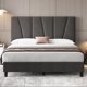 thumbnail image 3 of Queen Cama Frame con cm de Alturaeadboard Linen Upholstered Platform Cama con Ajustable cm de Profundidadiagonal Channel Tufted cm de Alturaeadboard Mattress Foundation con Strong cm de..., 3 of 7