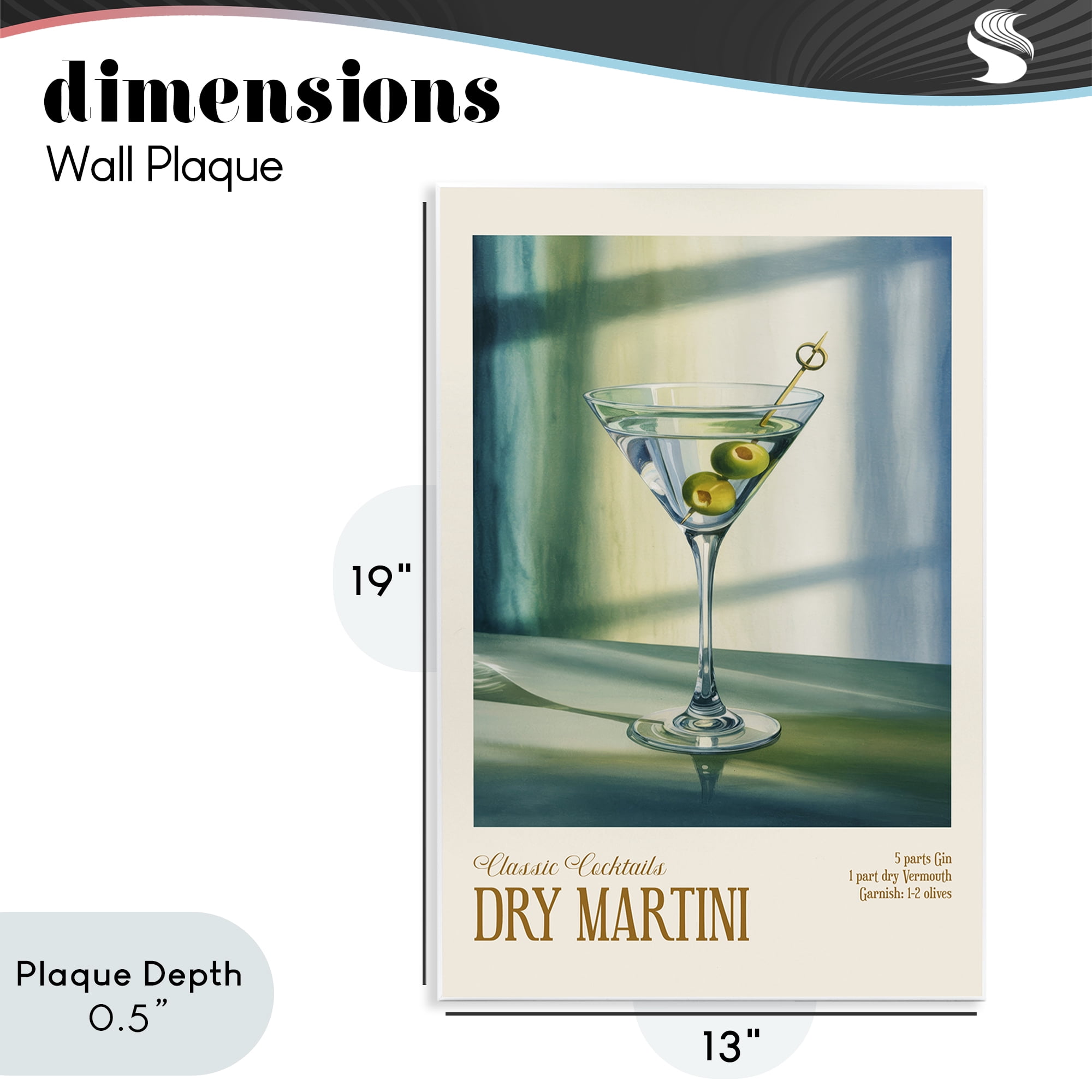 Stupell Industries Dry Martini on Surface Wall Plaque Art, design by Andreas Magnusson