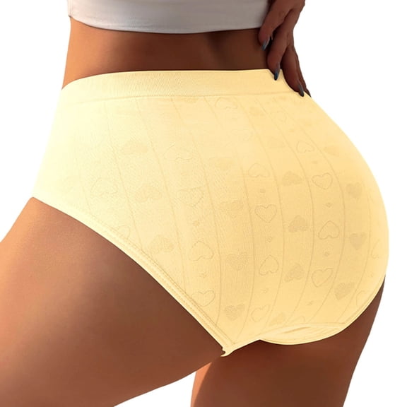 Xijirk Panties for Women,Fashion Underwear Low Waist Striped Briefs Comfortable Panties Soft Fabric for Casual Wear,Womens Underwear,Yellow,L