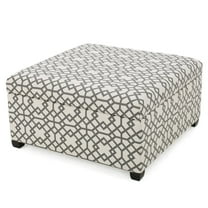 Khaite Patterned Fabric Storage Ottoman, Grey