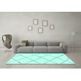 thumbnail image 3 of Ahgly Company Indoor Rectangle Solid Turquoise Blue Modern Area Rugs, 8' x 10', 3 of 4
