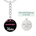 thumbnail image 2 of Dog Mom Keyring Leonberger Mama Circle Keychain Stainless Steel or 18k Gold, 2 of 12