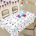 thumbnail image 3 of 4th of July Rectangle Tablecloth - 60x84 Inch Patriotic American Red Blue Stars Table Cover Independence Day Memorial Day Washable Table Cloth for Holiday Party Table Decorations, 3 of 5