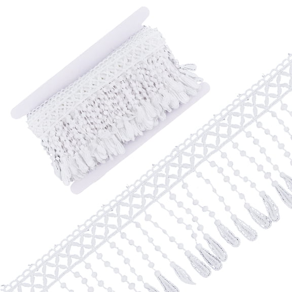 5 Yards Polyester Ribbon Lace Triming White 3-3/4 inch(95mm)