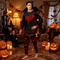 thumbnail image 5 of HTHLVMD Halloween Sleep Set, Long Sleeve Loungewear, Print Pjs, Halloween Blood Drip Help Red Bat Full Print Family Matching Pajamas Set, Long Sleeve Crew Neck 2 Piece Loungewear, M, 5 of 5