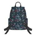 thumbnail image 2 of Naloa Navy Blue Geometric Print Lightweight DayBackpack Suitable for school, work, shopping, travel, etc., 2 of 5